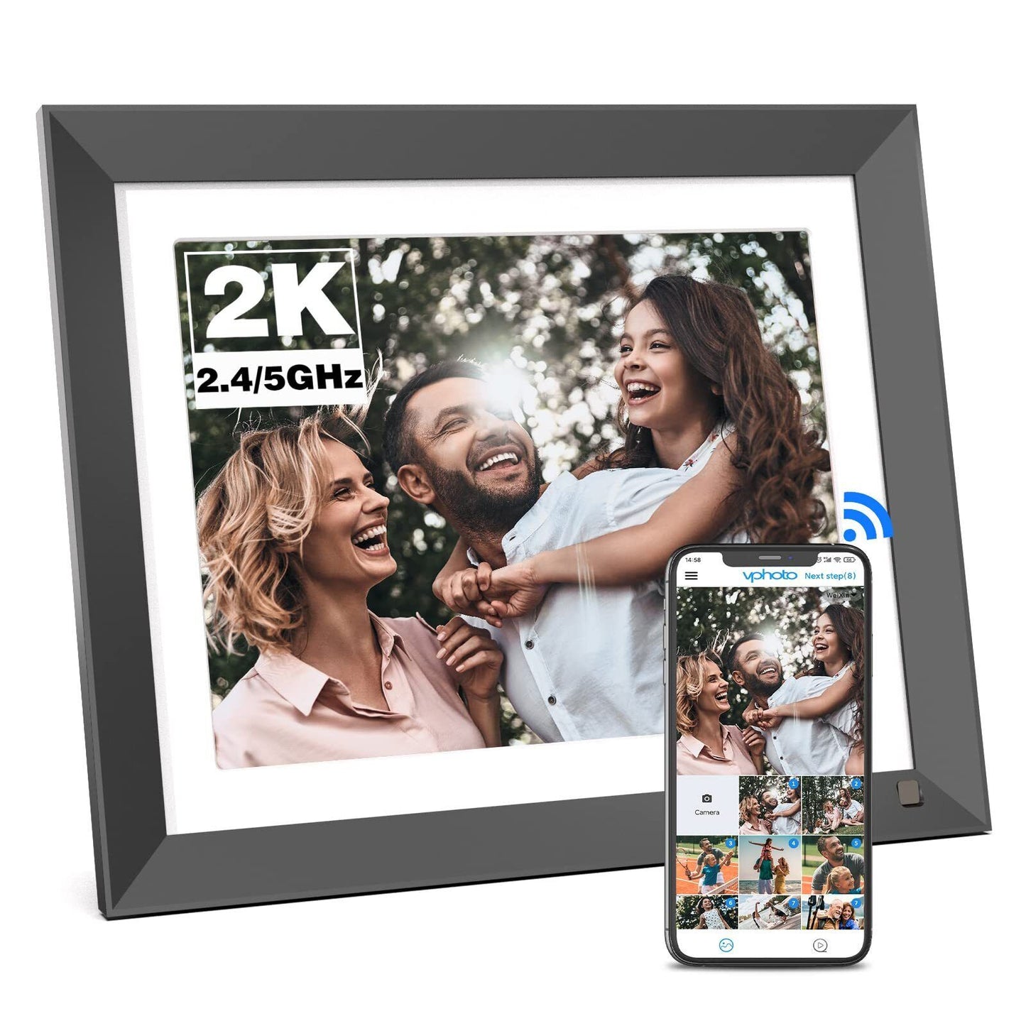 BSIMB 11 Inch 2K Digital Picture Frame, Wifi Digital Photo Frame 32GB Dual Ba...
