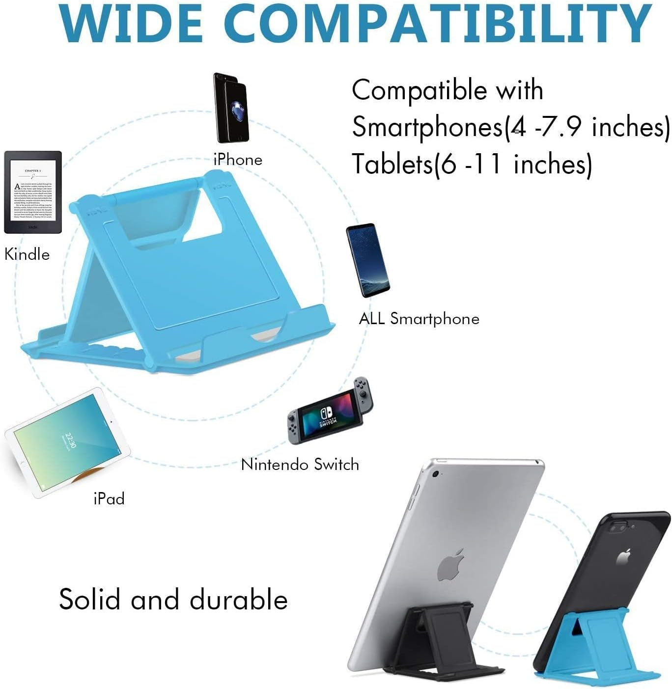 Cell Phone Stand, 6 Pack Tablet Stand Adjustable, Universal Foldable Multi-Angle Pocket Phone Stand for Desk,Compatible with Phone 13 12 11 Pro XS Max X 8 6S plus All Android Smartphones,(Multicolor)