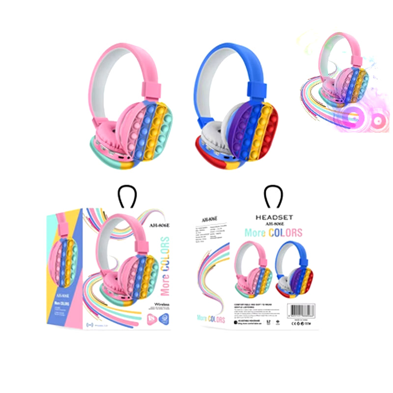 ZK30 2021 Headphone Fidget Toy Decompression Попит Creative Silicone Headset Toy Fidget Wireless Headphone Toy Tie Dye Headphone