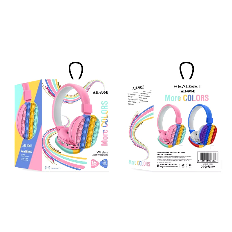 ZK30 2021 Headphone Fidget Toy Decompression Попит Creative Silicone Headset Toy Fidget Wireless Headphone Toy Tie Dye Headphone