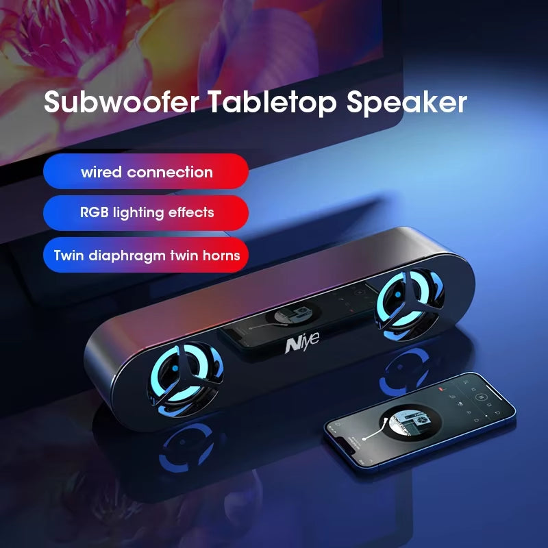 Wired Sound Bar Speaker System Super Power Sound Speaker Wired Surround Stereo Home Theater TV Projector for Computer