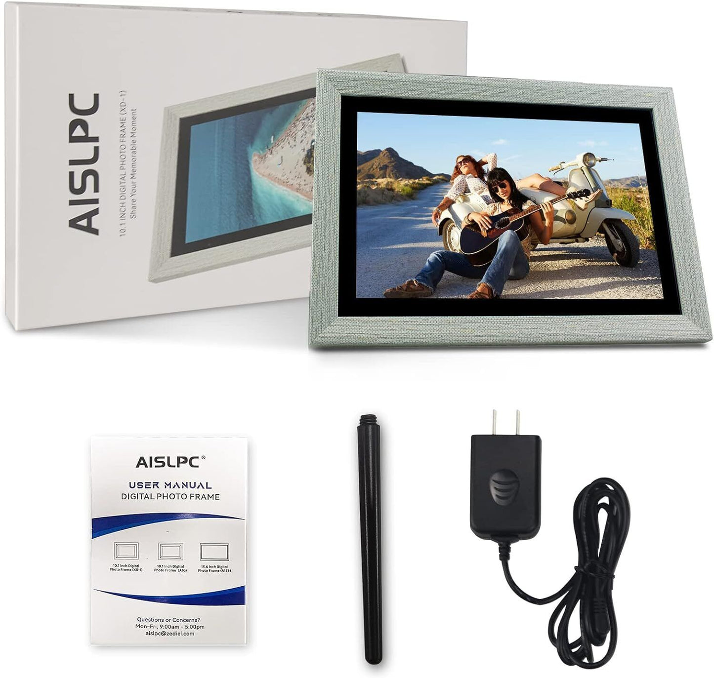 10.1 Inch FRAMEO Digital Picture Frame, Smart Wifi Digital Photo Frame with 1...