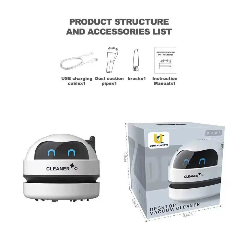 Vacuum Cleaner Desktop Mini Rechargeable Cleaner Rubber Shavings Keyboard Cleaner Portable Automatic Dust Extractor