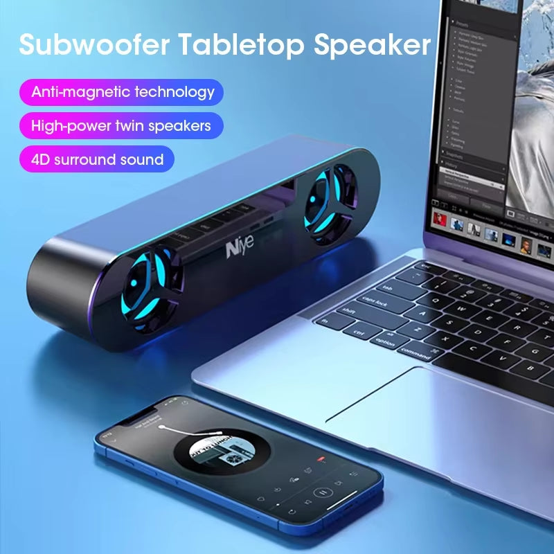 Wired Sound Bar Speaker System Super Power Sound Speaker Wired Surround Stereo Home Theater TV Projector for Computer