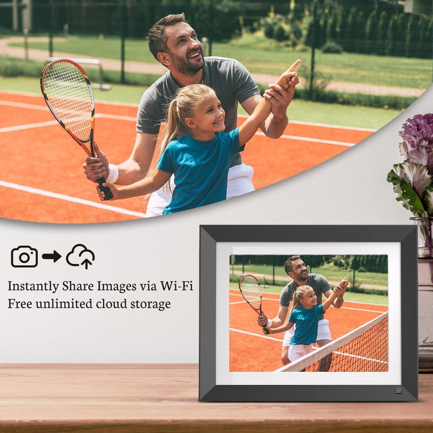 BSIMB 11 Inch 2K Digital Picture Frame, Wifi Digital Photo Frame 32GB Dual Ba...