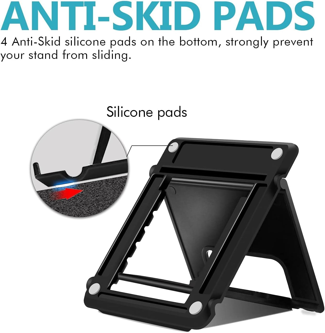 Cell Phone Stand 4 Pack, Tablet Stand Multi-Angle, Universal Phone Stand for Desk,Compatible Phone 13 12 Pro plus All Android Smartphones,(Black)