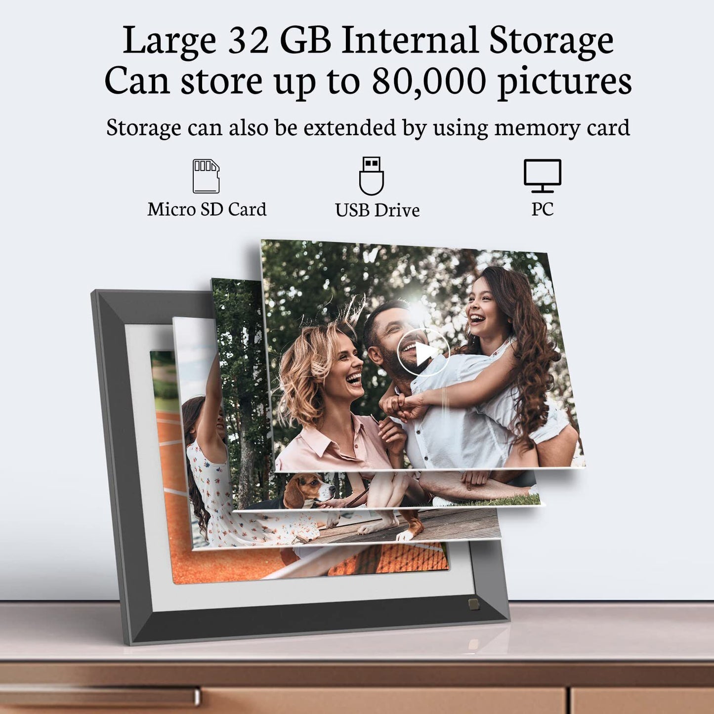BSIMB 11 Inch 2K Digital Picture Frame, Wifi Digital Photo Frame 32GB Dual Ba...