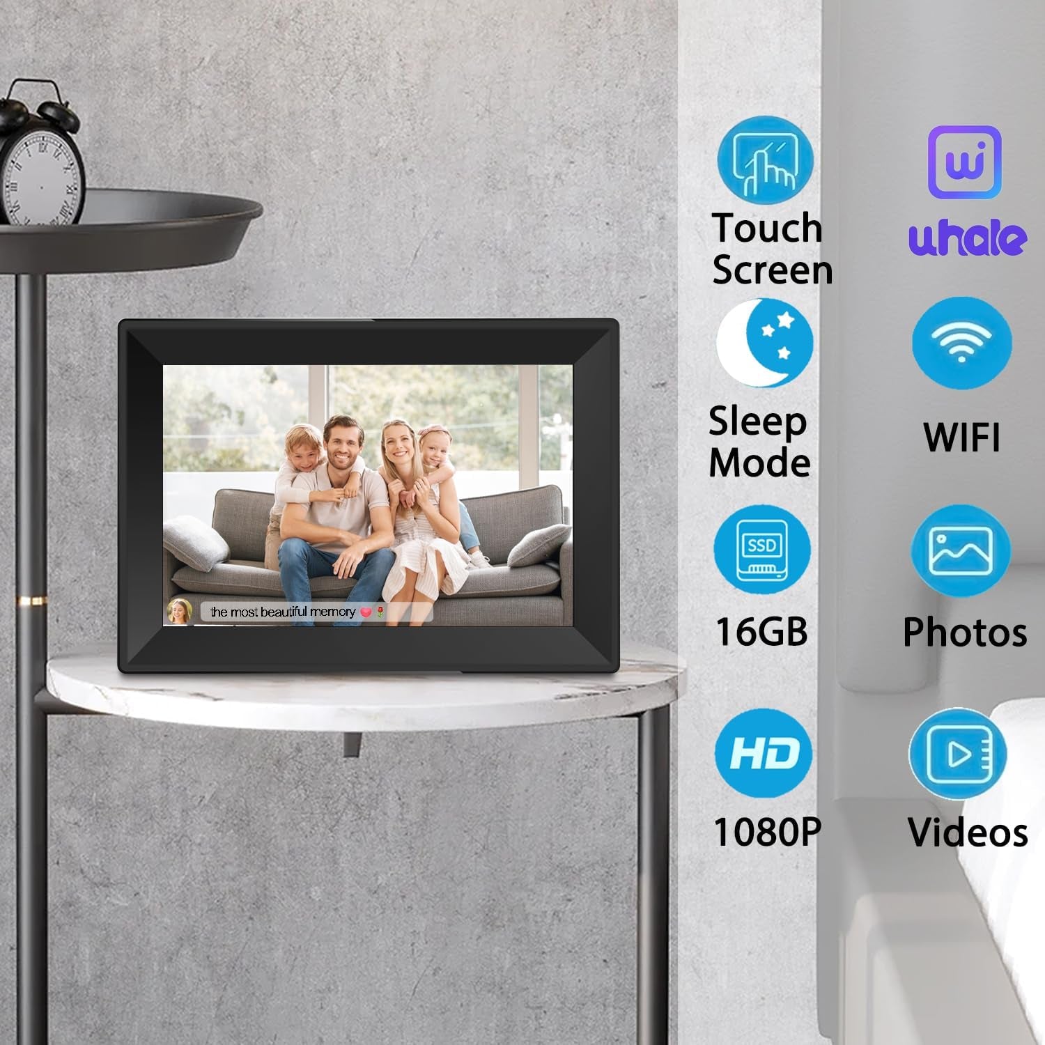 Slideshow Digital Picture Frame 10.1 Inch Wifi Touch Screen Digital Photo IPS HD