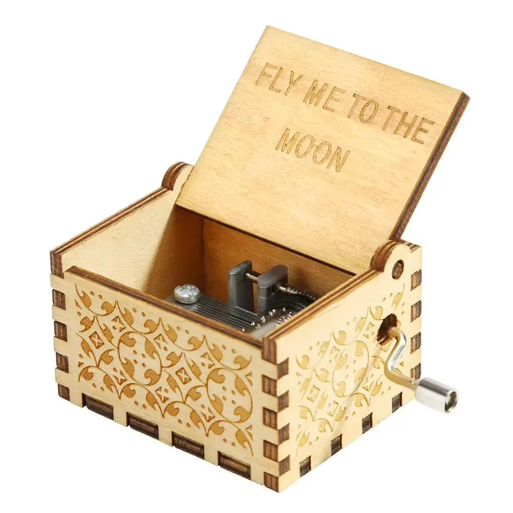 Wooden Hand Crank Music Box Bohemian Rhapsody Theme You Are My Sunshine Music Box Musica Theme Birthday Christmas Gift