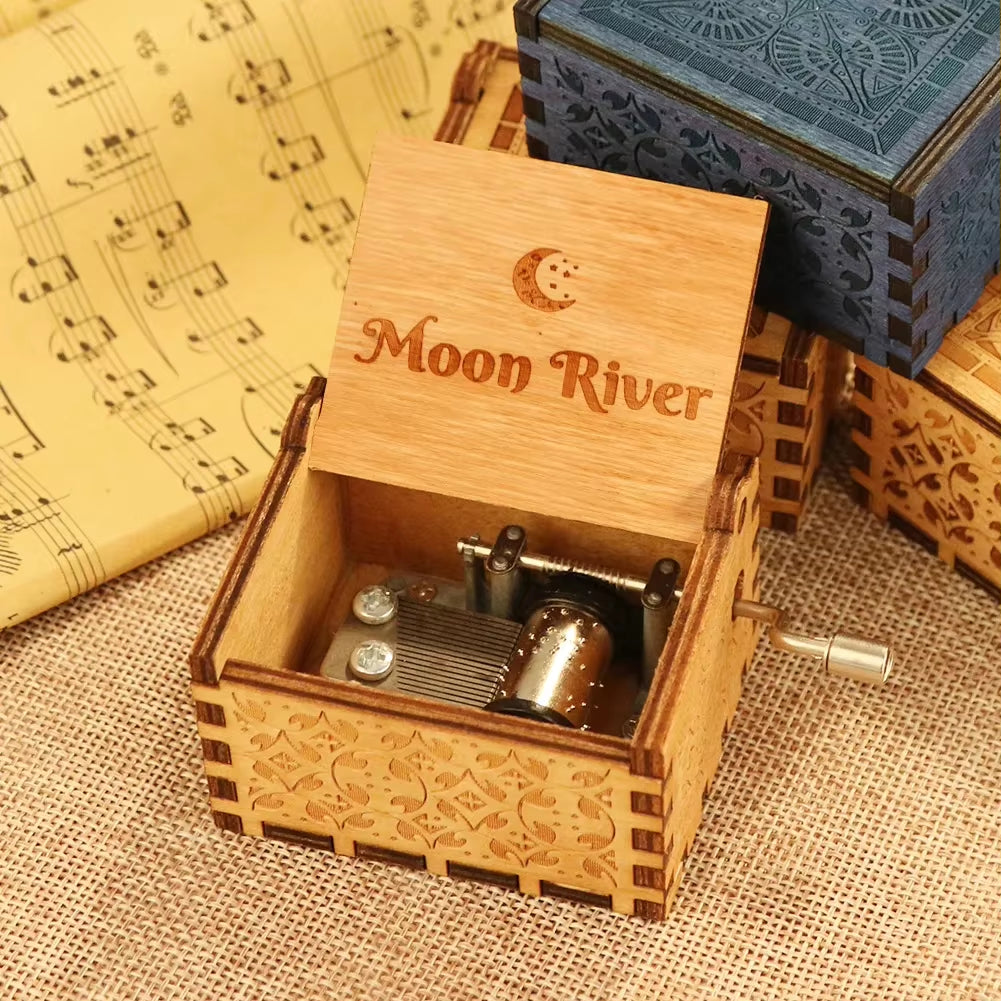 Wooden Hand Crank Music Box Bohemian Rhapsody Theme You Are My Sunshine Music Box Musica Theme Birthday Christmas Gift