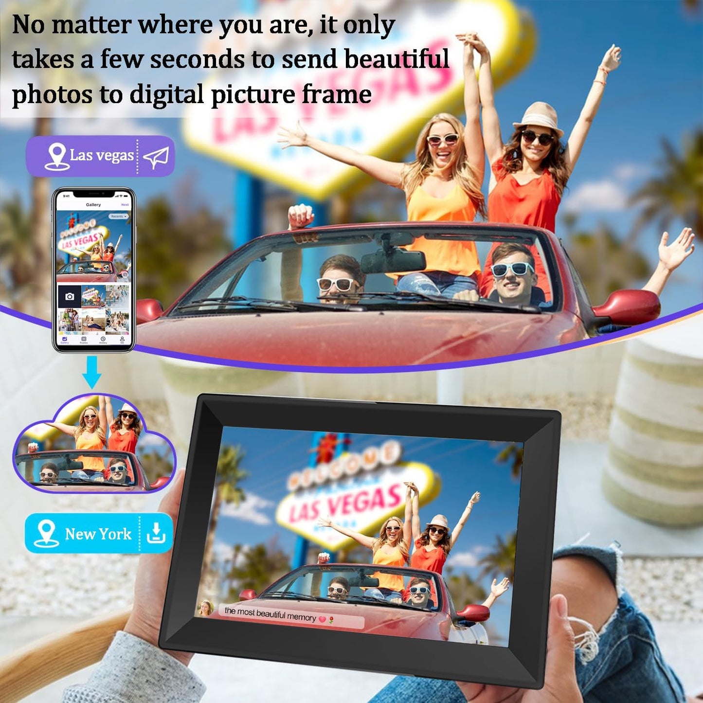 Slideshow Digital Picture Frame 10.1 Inch Wifi Touch Screen Digital Photo IPS HD