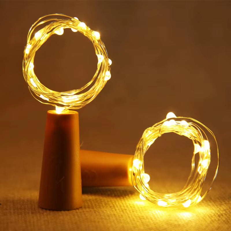 10Pcs Bar LED Wine Bottle Cork 2M String Lights Christmas Decoration Led Lamp Bottle Fairy Lights Holiday Copper Wire Lights